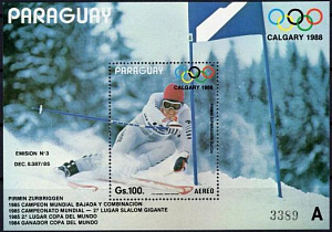 Парагвай, 1987, Олимпиада 1988, Зима, Слалом, блок А